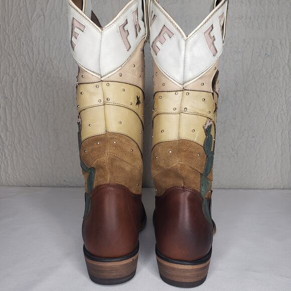 FRYE Billy CACTUS Boots Size 7.5 Multi Color Leather RARE Western Cowgirl - Picture 9 of 16